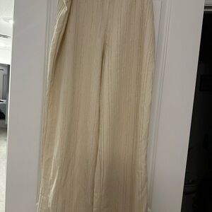 Bettina Star Cream Textured Ankle Pants
